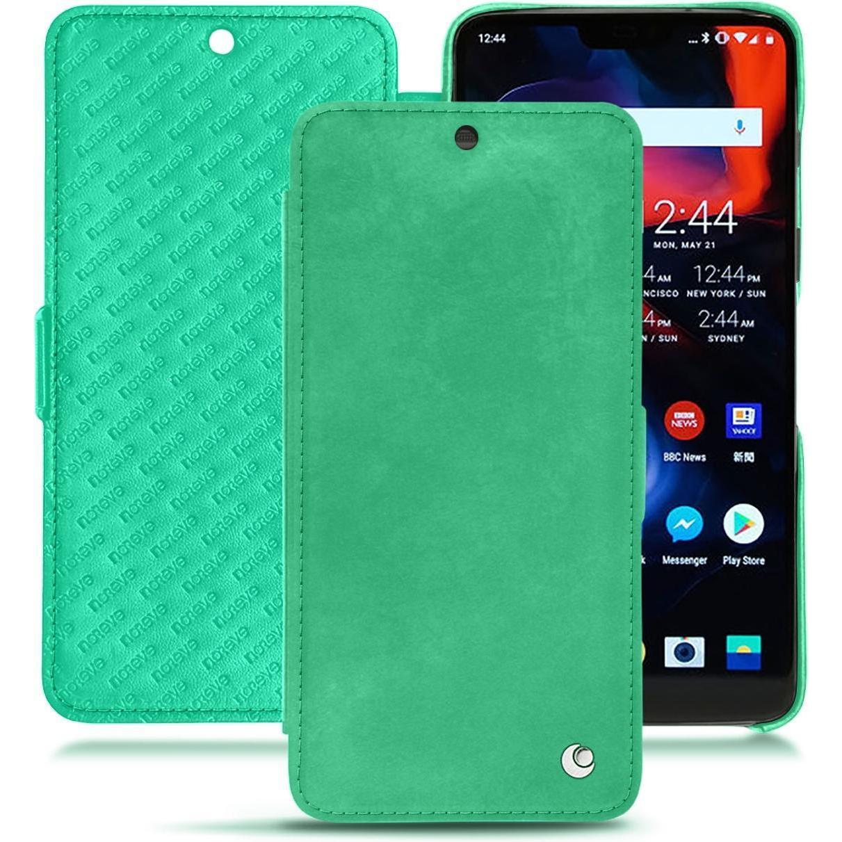 Noreve Lederschutzhülle horizontal (OnePlus 6), Smartphone Hülle, Grün