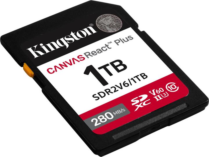 Image du produit Kingston Canvas React Plus V60 (1000 Go, SDXC, U3, UHS-II)