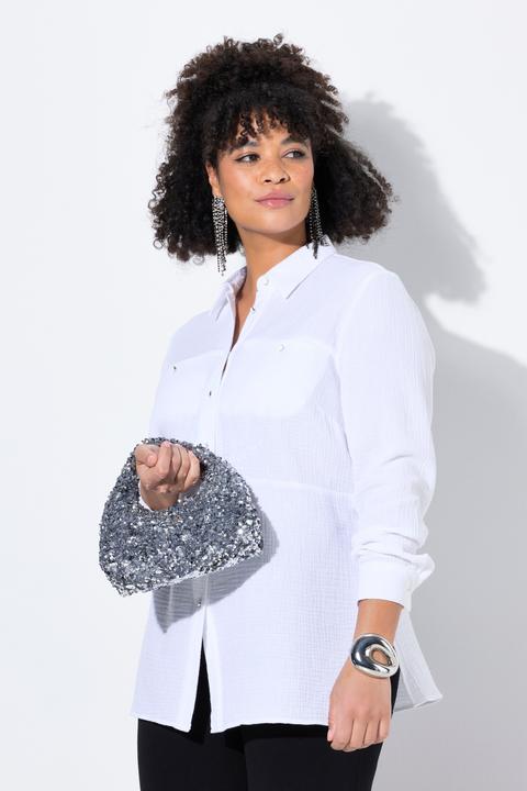 Image du produit Miamoda Bluse, A-Linie, Musselin, Ziernähte (46)