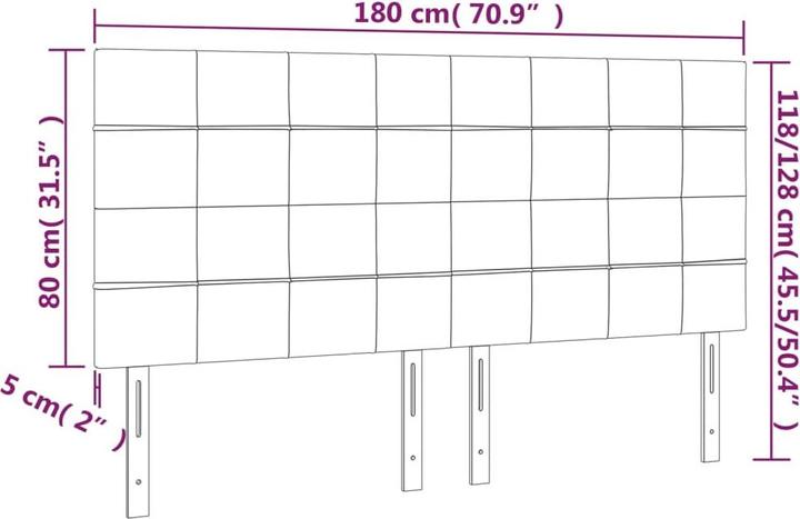 Image du produit vidaXL LED Kopfteil (180 x 5 x 128 cm)