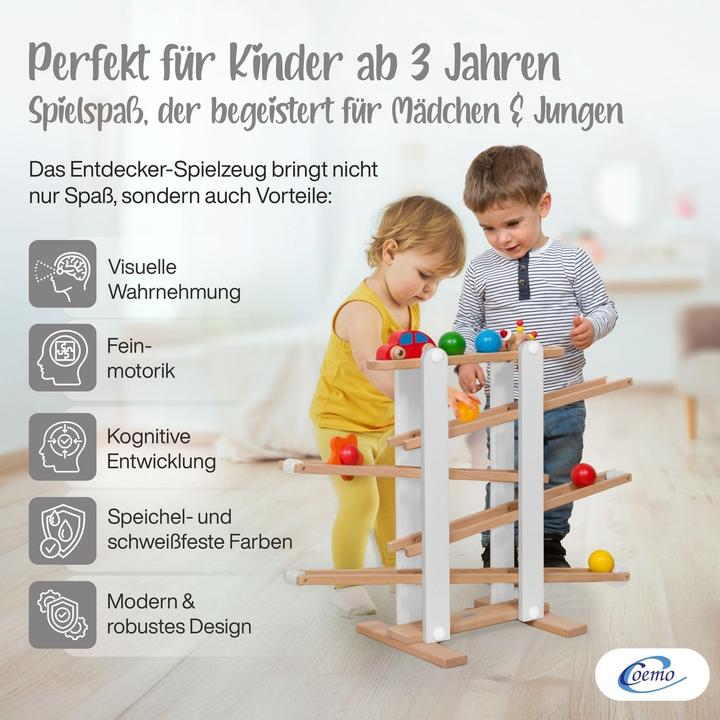 Produktbild Coemo Kugelbahn mit Auto, Blume, Kasper und Kugeln