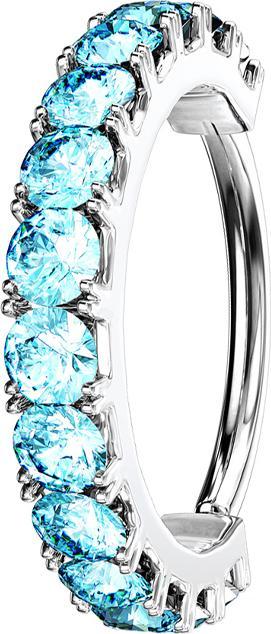 Immagine prodotto Star Piercing Anello Micro Piercing argento fiocco di cristallo acqua (Ottone)