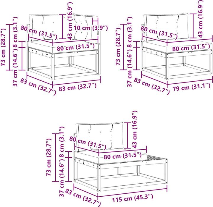 Produktbild vidaXL Outdoor-Sofa