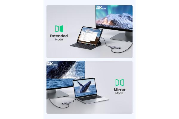 Productafbeelding Ugreen USB-C hub 6in1 (USB-C, 6 Havens)