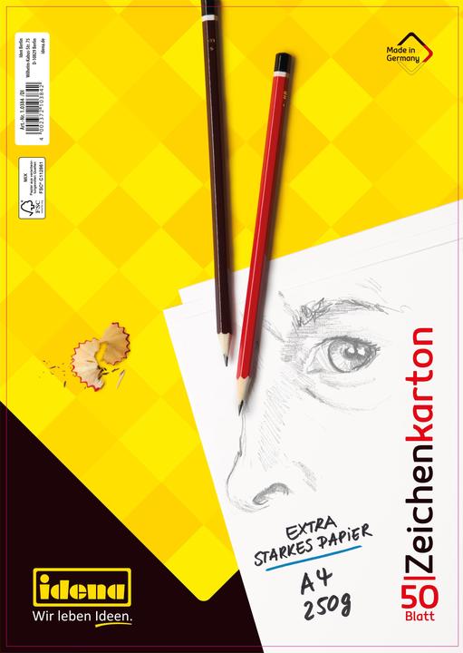 Idena Zeichenkarton A4 50 Blatt 250g FSC-Mix (250 g/m², 50 x)