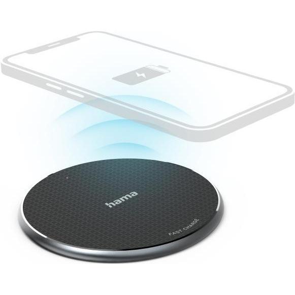 Hama QI-FC10 (10 W), Wireless Charger, Schwarz
