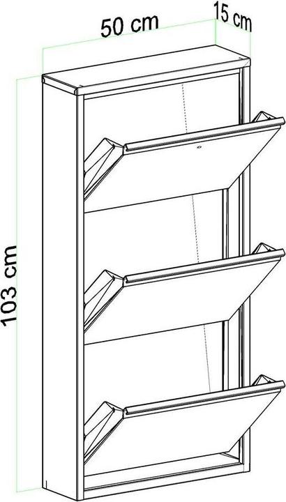 Image du produit Homitis Locking 3 Piece Metal Shoe Cabinet