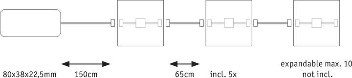 Actual product image Paulmann LumiTiles Square Basic Set (Warm white, 1 cm, Indoor)