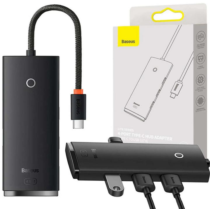 Actual product image Baseus Lite Series 4-Port Adapter (USB-C, 5 Ports)