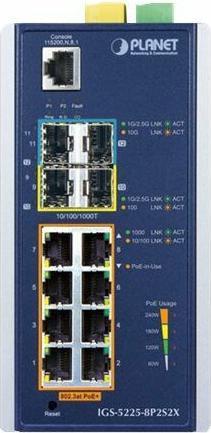 Image du produit Planet Industrial L2+ 8-ports 10/100/1000T 802.3at PoE + (8 ports)