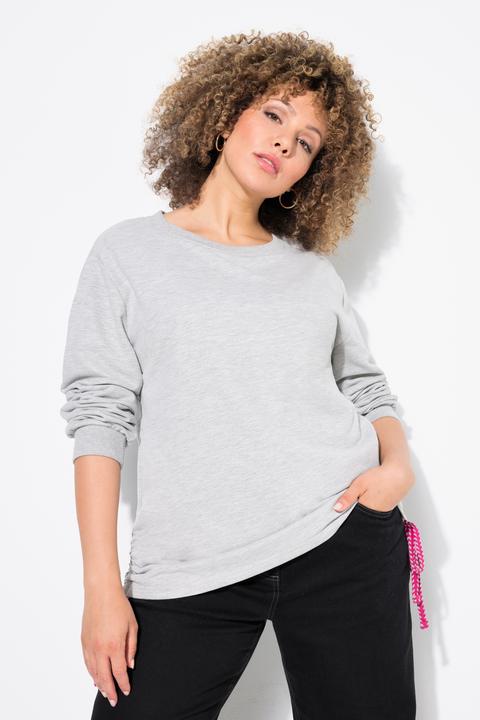 Produktbild Ulla Popken Sweatshirt, seitliche Raffbänder, Rundhals, Langarm (42, 44)