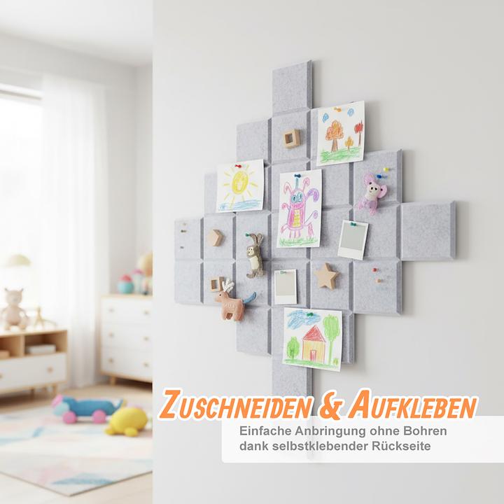 Produktbild Relaxdays 12x Filzpinnwand (Pinnwand, 30 x 10 cm)