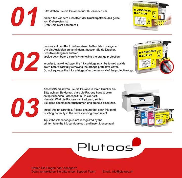 Produktbild Plutoos Brother LC-1100 / 980 / 985 / 990 Patrone XXL kompatibel, Magenta LC-1100 M (BK, C, M, Y)