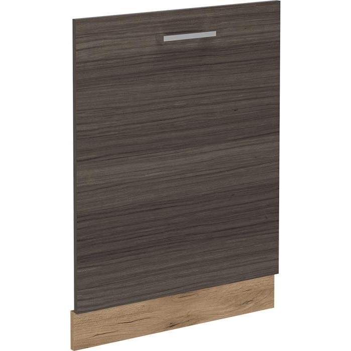 Vichy Geschirrspülblende R-Line, Edelgrau/Goldkraft Eiche, 60 cm ohne Arbeitsplatte, Geschirrspüler Zubehör, Grau