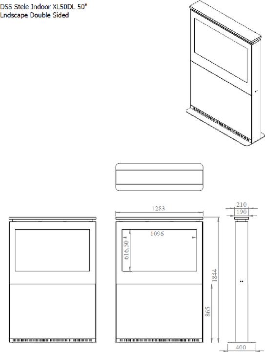 Immagine prodotto DSS Paesaggio Stele indoor, schermo 50", nero