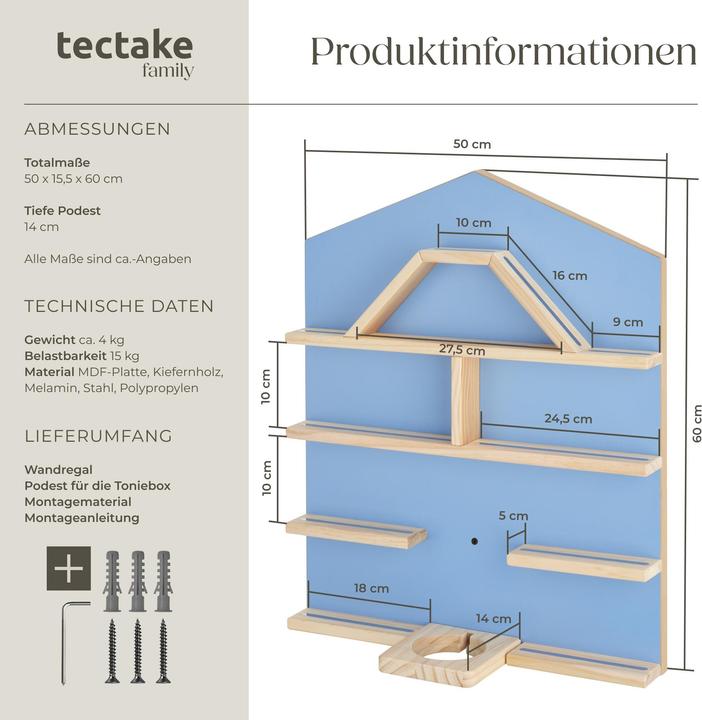 Actual product image tectake Scaffale da parete Mylittle Story per fino a 50 Tonies