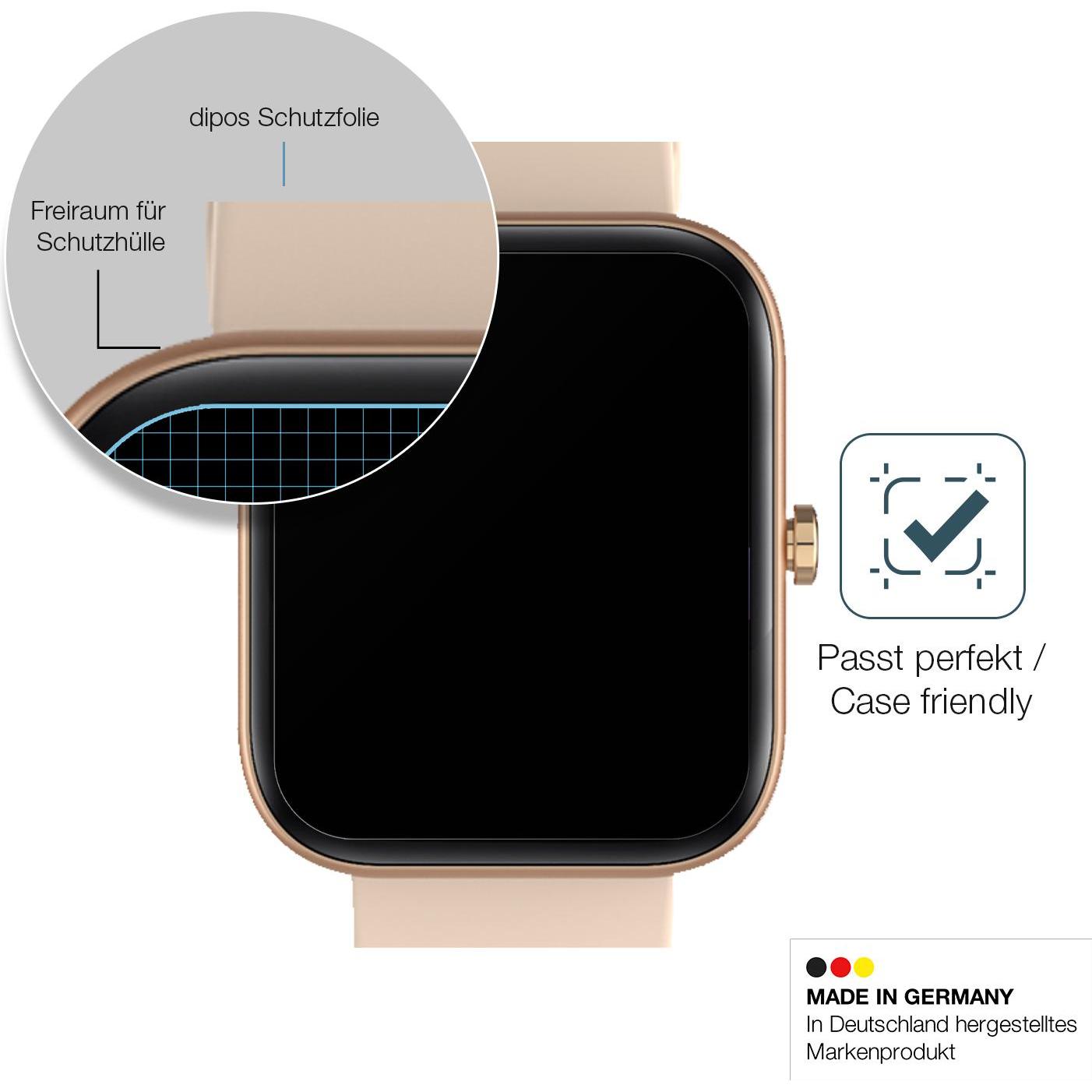 Dipos Displayschutz Anti-Shock, Smartwatch Schutzfolie, Transparent