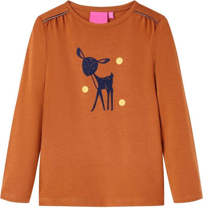 Produktbild VidaXL Kinder-Langarmshirt Cognac 140,Material: 95 % Baumwolle. 5 (140)