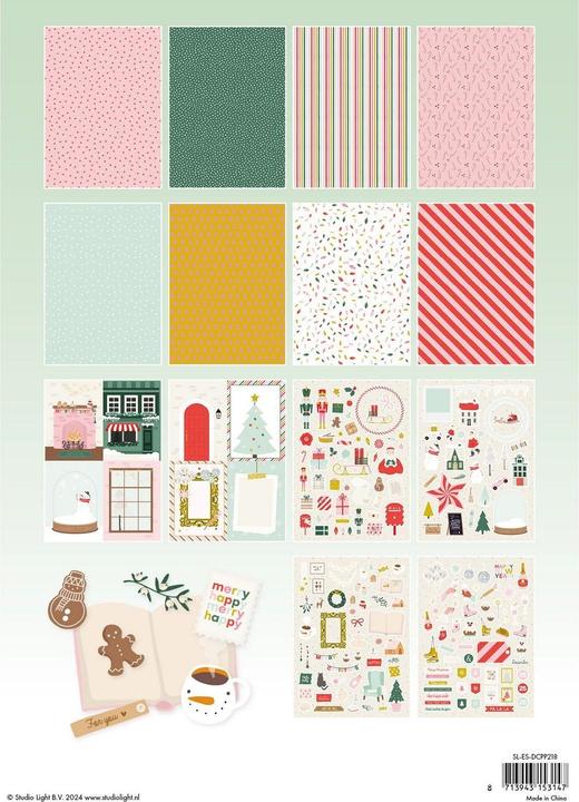 Image du produit art by marlene Die-cut designer Bloc de papier "Sweet Christmas" 28 Feuilles Essentials (28 g/m², 28x)
