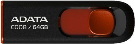 Actual product image Adata USB 2.0 Stick C008 Black/Red 64GB (64 GB, USB-A)