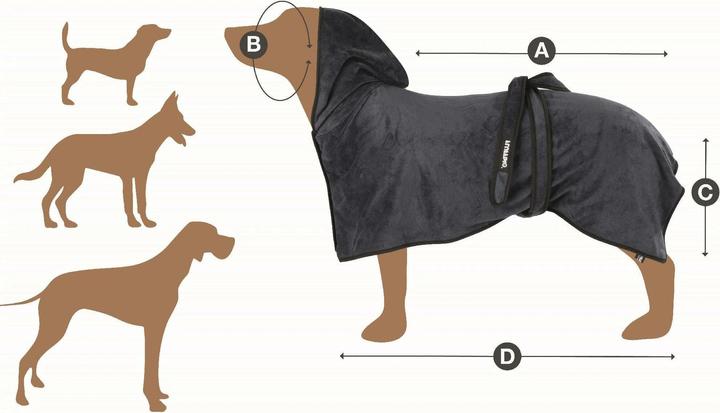 Produktbild Fluffino Bademantel Beige / Blau, S (S, Hundebademantel)