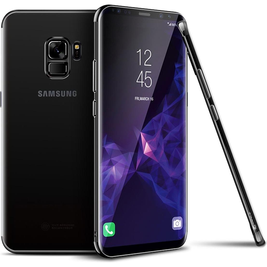 König Design Handy Hülle Schutz Case für Samsung Galaxy S9 Durchsichtig Transparent Schwarz (Samsung Galaxy S9+), Smartp...