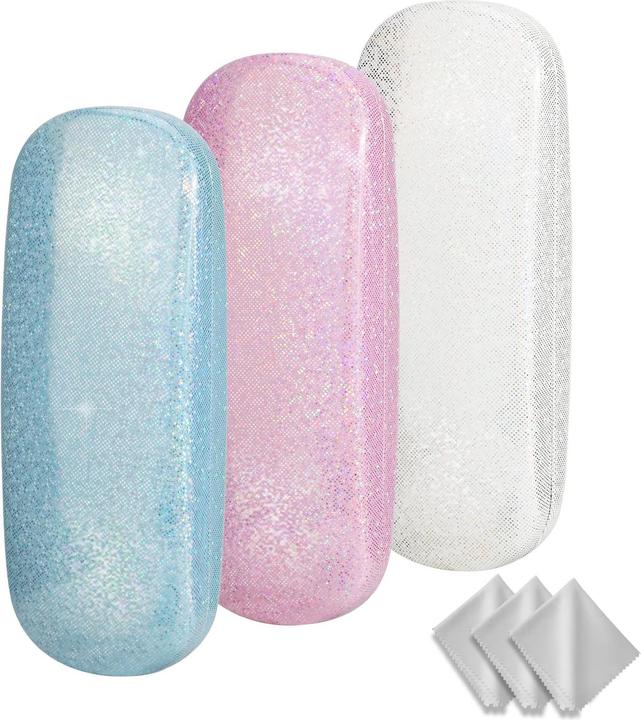 Image du produit Only-Bags.Store 3 pièces Etui à lunettes rigide, étui à lunettes anti-rayures Etui à lunettes portable pour