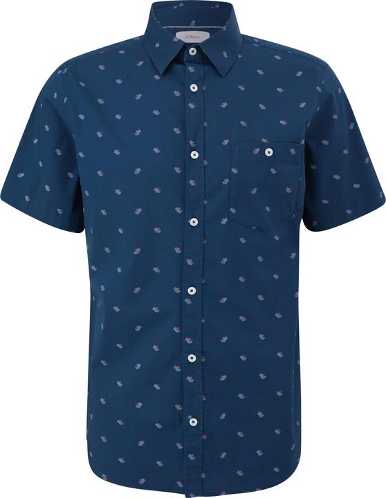 Produktbild s.Oliver Hemd Slim: Kurzarmhemd mit Alloverprint (L)