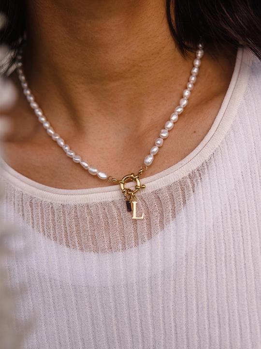 Image du produit Purelei Charm Kette mit Perlen (Acier inoxydable, Eau douce)