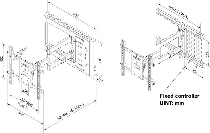 Image du produit Multibrackets Support mural 37" - 70", noir, métal, max.45kg (Mur, 45 kg, 37" - 70")