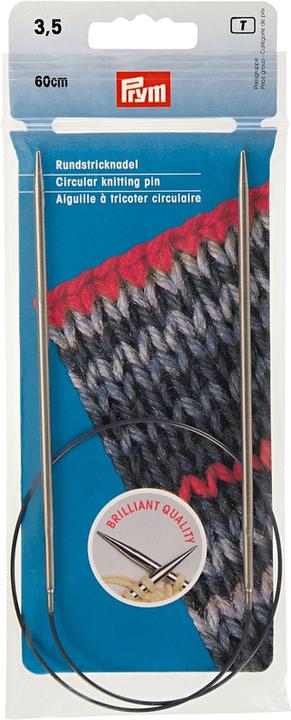 Produktbild Prym Rundstricknadel Messing, silber 3.50 mm, 60 cm, Beutel