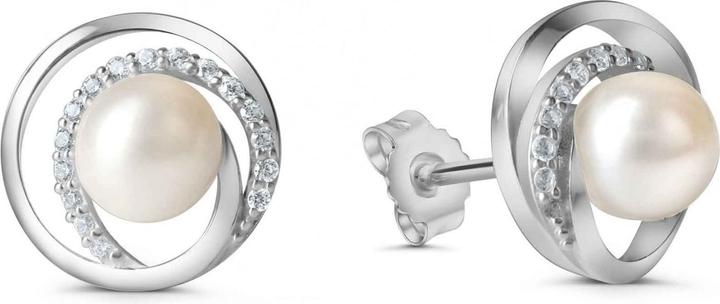 Immagine prodotto Passion Orecchini In Argento Rodia - Zirconi - Perla D'Acqua Dolce (COU BIJOU, COU PIERRE)