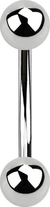 Produktbild Star Piercing Banane silber mit zwei Kugeln (Chirurgenstahl 316L, ohne Messing)