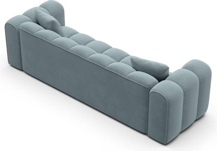 Actual product image Maison Heritage Velvet Sofa With Bed Function And Box, "Arden", 3 Seats, Light Blue, 253x102x70 Made in Europe (3-seater)
