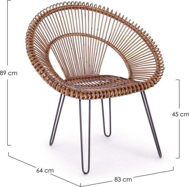 Image du produit Bizzotto Jardin Fauteuil en osier Esteban marron