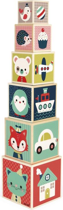 Image du produit Janod Pyramide à 6 cubes - Bébé forêt