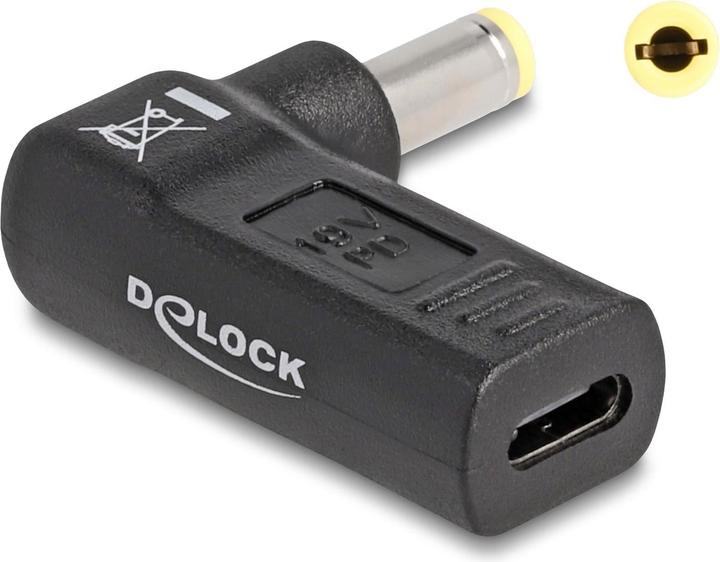 Delock Adapter USB-C to 5.5 x 2.5 mm 90° angled (USB-C, 3.80 cm)