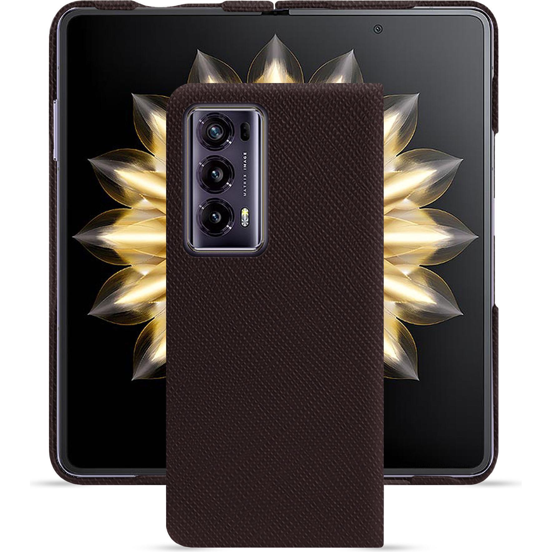 Noreve Lederschutzhülle Honor Magic V2 (Honor Magic V2), Smartphone Hülle, Braun