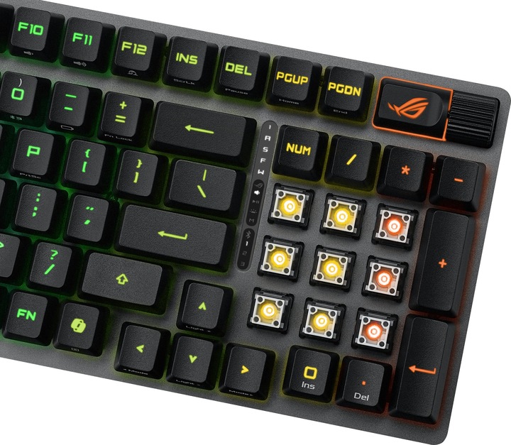 Produktbild ASUS Tastatur ROG Strix Scope II 96 RX Wireless BLK (DE, Kabellos, Kabelgebunden)