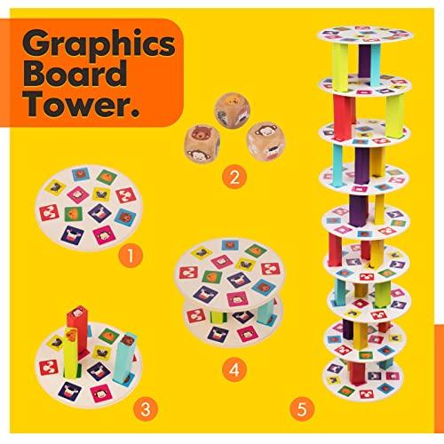 Produktbild Activity Board Holzspielzeug ab 3 Jahren, Wackelturm Kinderspielzeug ab 3 Jahren, Lernspielzeug, Holzspielzeug