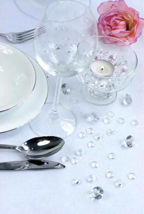 Productafbeelding Partydeco Strooidecoratie diamanten 1,2 cm, 100 stuks, transparant (100 Pcs.)