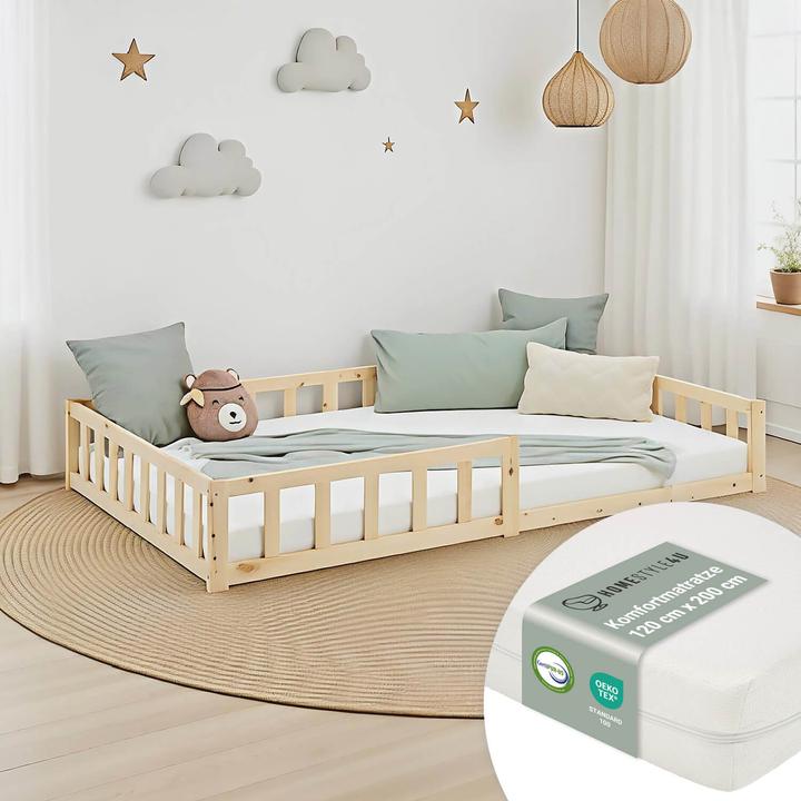 Produktbild Homestyle4u Bodenbett Set (120 x 200 cm)