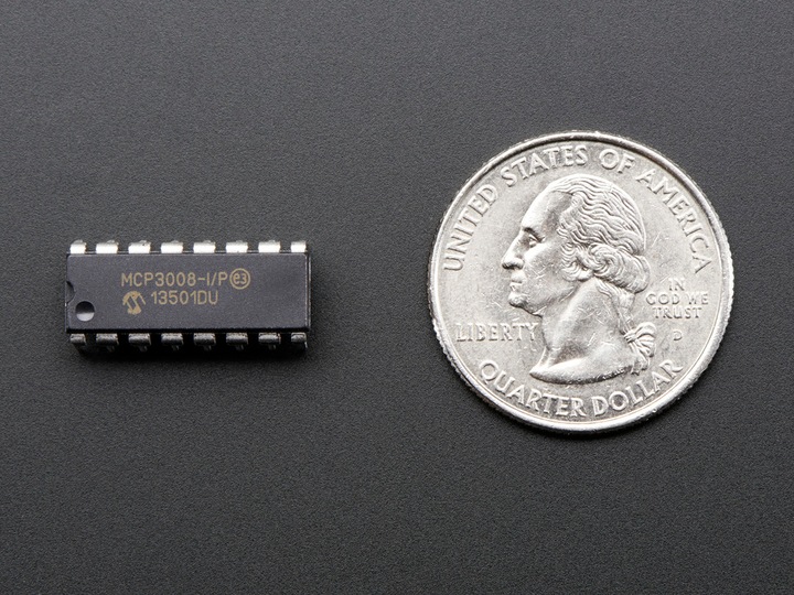 Actual product image MiC MCP3008 8-channel 10-bit ADC with SPI interface (Electronics kit)