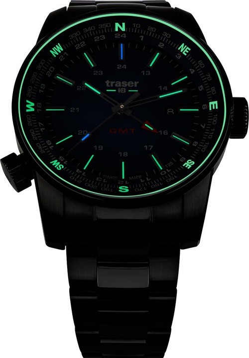 Actual product image Traser P68 Pathfinder GMT (Watch with gemstone, 46 mm)