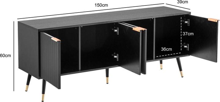 Produktbild Wohnling Schwarz (150 x 39 x 60 cm)