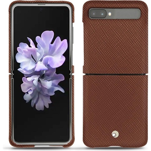 Noreve Lederschutzhülle (Samsung Galaxy Z Flip), Smartphone Hülle, Braun