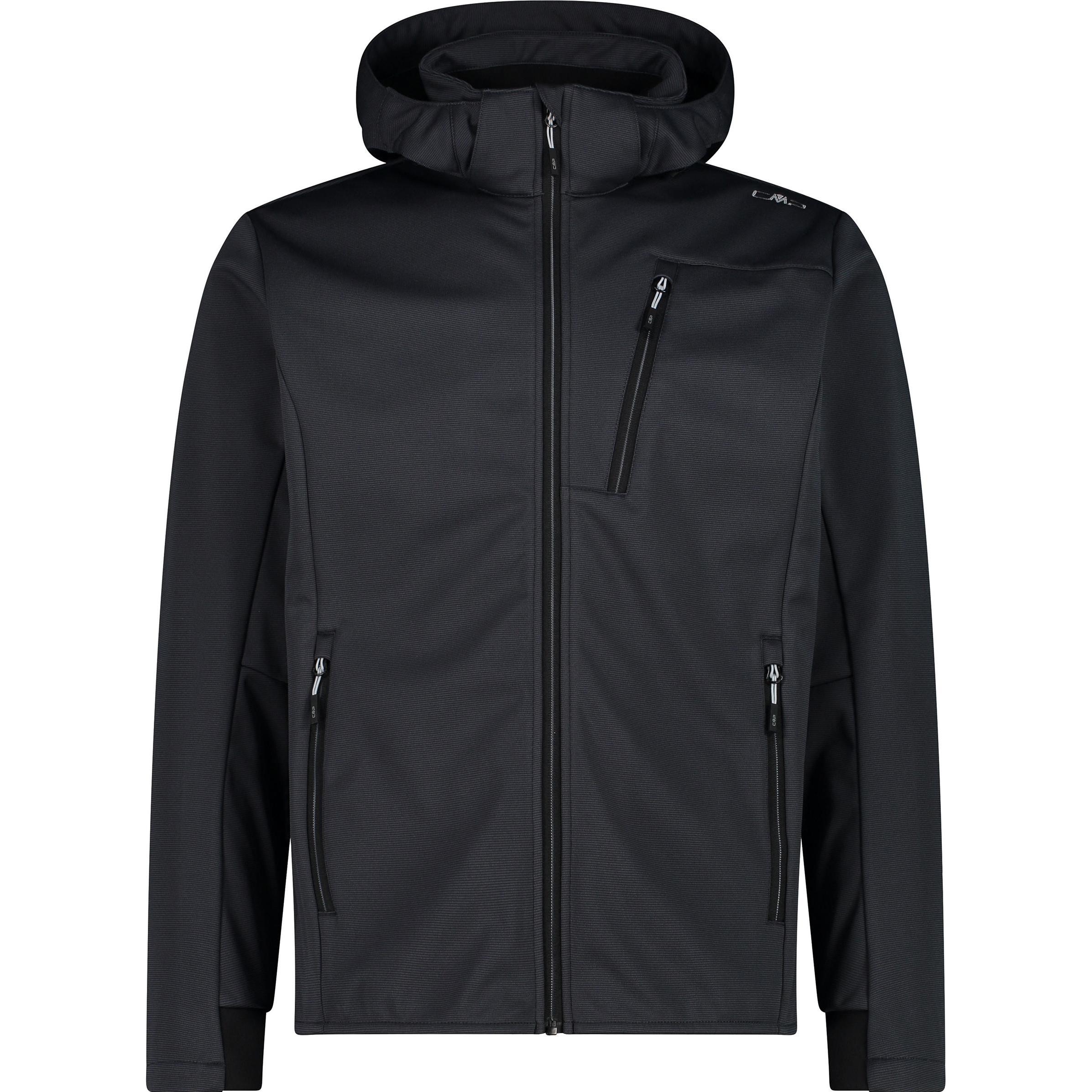 CMP Campagnolo, Herren, Jacke, Softshell Jacket Zip Hood (52), Schwarz, 52