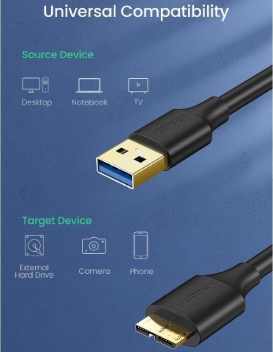 Actual product image Ugreen USB 3.0 to Micro B (0.50 m, USB 3.0)