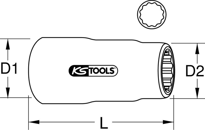 Image du produit KS Tools Douille 3/8" avec isolation protectrice (15 mm)