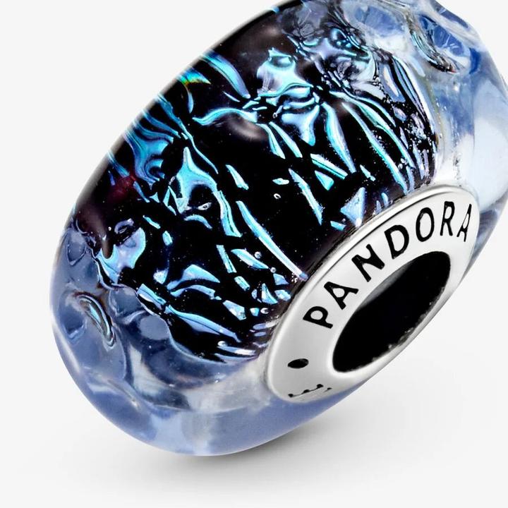 Immagine prodotto Pandora Fascino in vetro di Murano ondulato blu scuro oceano (Sterling silver)
